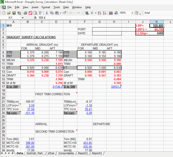 Draught Survey Calculation Program – Ship Inspection – Shipping News